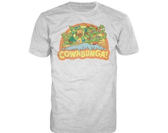 Popfunk Official TMNT Cowabunga Dude Pf Adult Unisex Classic Ring-Spun  T-Shirtt (Small) Athletic Heather