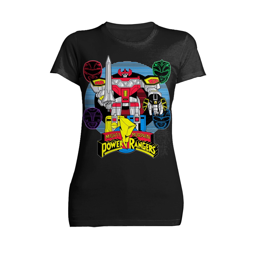 Power Rangers Logo Four Heads Megazord Official Women's SKINNY FIT T ...