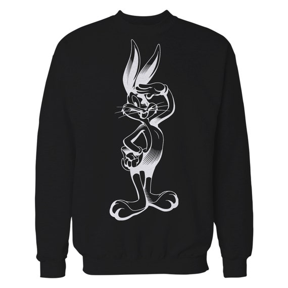 Looney Tunes Bugs Bunny Line Salute Official Sweatshirt black Etsy
