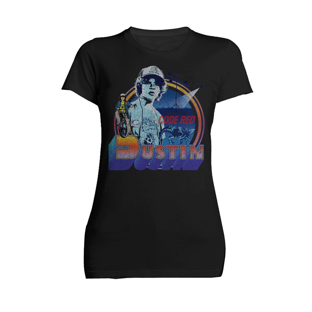 Code Red Dustin Stranger Things Vintage Dustin Pose Demogorgon Code Red Official Women ...