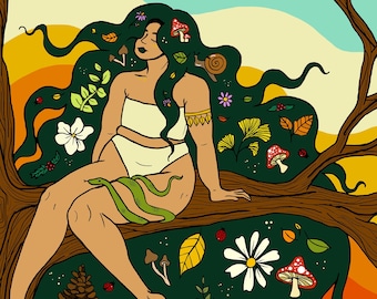 Goddess of the Forest Illustrative Print