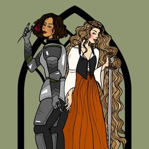 Sapphic Knights Illustrative Print