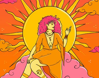 Sun Goddess Illustrative Print