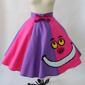 Mischievous Cat Circle Skirt / Alice in Wonderland / pinup skirt / poodle skirt / Halloween skirt / Dapper Day outfit