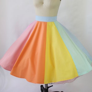 Pastel Rainbow Circle Skirt / Rainbow Skirt / Poodle Skirt / Full Circle Skirt / Wedding Outfit / Birthday Dress / Birthday Skirt