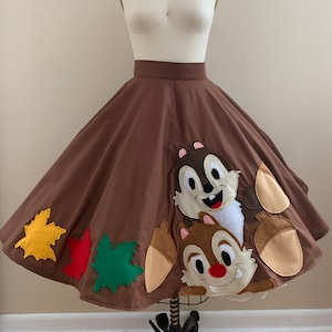 Chipmunk Pals Circle Skirt / Disney skirt/chip and dale inspired/disney inspired/dapper day/fall outfit