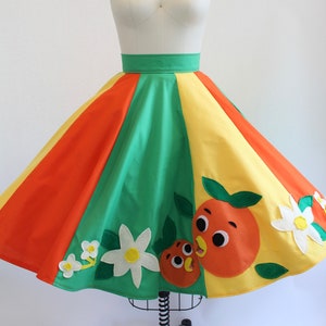Florida Bird Circle Skirt With Felt Appliqués/Zipper back/Dapper Day/Disney Inspired/ wishes and wardrobes/ poodle skirt/ pockets available