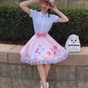 Aristocrat Kitty Circle Skirt/marie cat skirt/diney inspired/dapper day/aristocats/disney world outfit/circle skirt