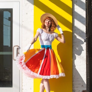 Jolly Carousel Circle Skirt/Mary poppins/jolly holiday/dapper day/Disney skirt/full circle skirt