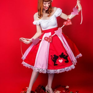 Mouse Kisses Pink Panel Skirt / Disney Skirt / Mickey Mouse / Minnie Mouse / Valentine’s Day