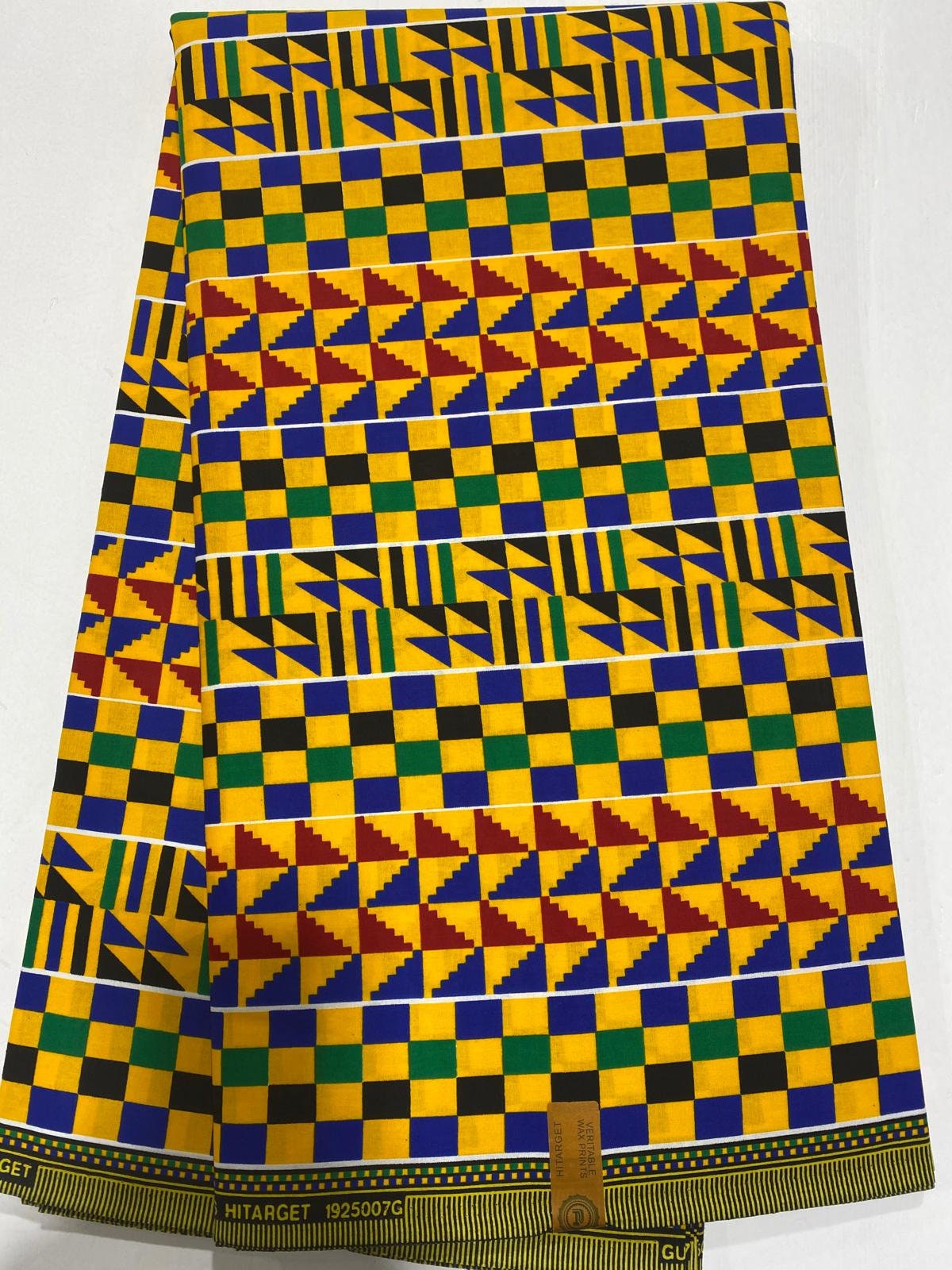 1 yard of African Print Textile Kente Ankara Fabric Ghana Fabric 100% Cotton 