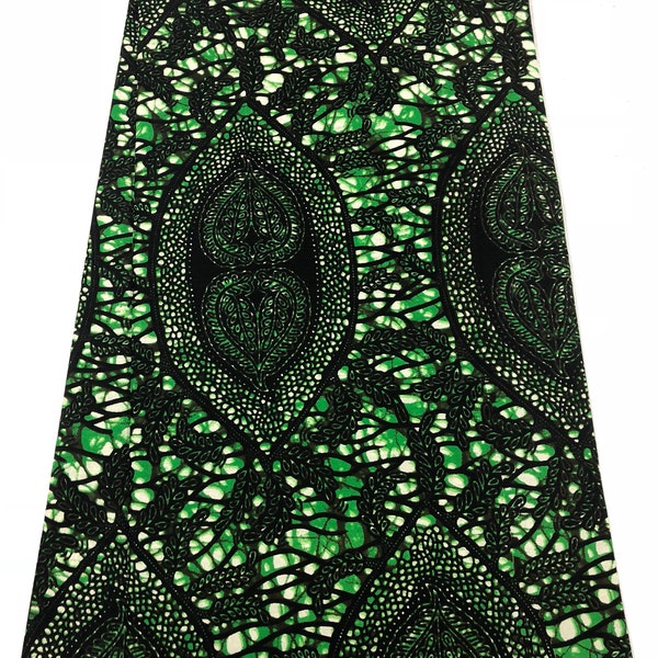 Green & Green!! Awesome African Print Fabric 6 Yards, Ankara Prints, African Wax Prints,100% Cotton