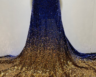 royal blue gold dress