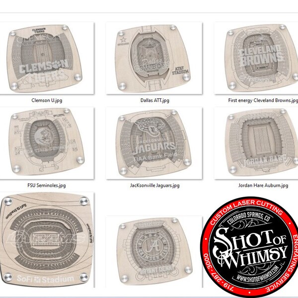 Wood Stadium Coasters Etsy