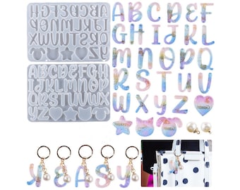 Alphabet Silicone Resin Molds, Epoxy Molds Keychain Resin Jewelry Molds, Alphabet Letter Molds- UV Resin Molds, Silicone Resin Molds