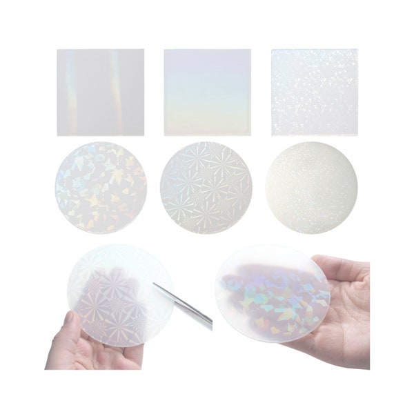 Holographic Round, Square Inlay Resin Molds- Holographic Silicone Sheet Insert for Epoxy Resin Casting, Holo insert molds, Holo resin molds