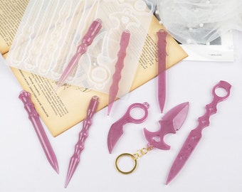 8-Cavity Magic Wand Keychain Pendant Resin Mold - Resin, UV Resin, Resin Molds, Silicone Mold, Silicone Mold for Resin