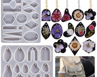 Shiny Geometry Pendant Silicone Resin Molds - Earring resin molds, Resin tag molds, Keychain molds, Silicone Molds, Silicone Mold for Resin