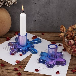 Shiny Candle Holder Mold for Taper Candles, Candlestick Holder Mold, Taper Candle Holder Silicone Mold- DIY Candlestick Holder for Wedding