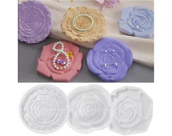 Flower Resin Coaster Molds, Rose Resin Silicone Molds, Coaster Molds for Epoxy Resin- Custom wedding favours mold, wedding decor coasters