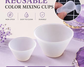 Reusable Color Mixing Silicone Cup (2 Sizes Available) - Resin Mold, UV Resin, Resin Molds, Silicone Mold, Silicone Mold for Resin