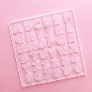 Shiny Alphabet 26 Capital Letters and 10 Numbers Resin Mold - Resin, UV Resin, Resin Molds, Silicone Mold, Silicone Mold for Resin