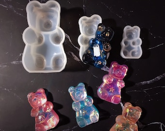 104 SHINY Gummy Bear Resin mold (3 Sizes Available) - Resin, UV Resin, Resin Molds, Silicone Mold, Silicone Mold for Resin