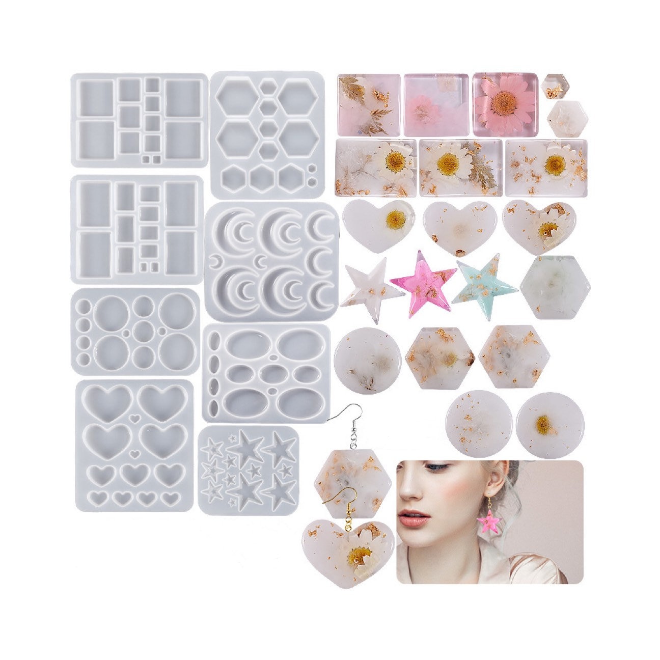 Earring Tops With Holes Silicone Earring Mold/mould, Resin Molds