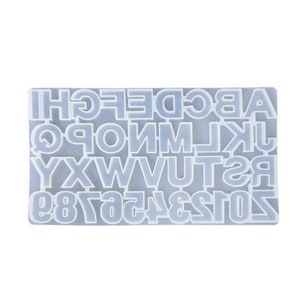 LARGE Shiny Alphabet 26 Capital Letters and 10 Numbers Silicone Mold ...