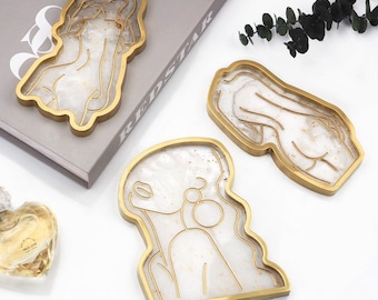 Shiny Goddess Woman Jewelry Tray Jewelry dish Silicone Mold-  Resin Mold, Concrete Mold, Silicone mold for resin