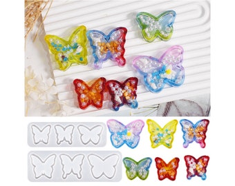 Butterfly Resin Shaker Mold, 3-Cavity Butterfly Molds, Pendant Jewelry Making Supplies, Resin Molds, UV Resin Molds, Butterfly Shaker molds