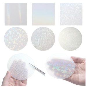 Holographic Round, Square Inlay Resin Molds- Holographic Silicone Sheet Insert for Epoxy Resin Casting, Holo insert molds, Holo resin molds