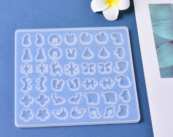 42-Cavity Earring Silicone Mold, Resin Jewelry Molds, Jewelry Molds for Resin Casting, Pendant Mold for DIY Gem Cabochon Pendant