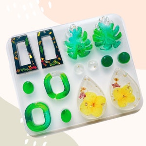 Earring Silicone Mold Resin Pendant Mold With Hole Cabochon
