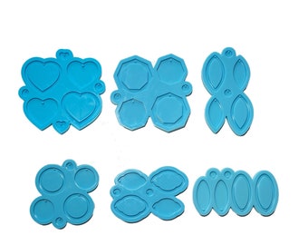 Shiny Earring Pendant Silicone Resin Mold (6 Styles Available) - UV Resin, Resin Molds, Jewelry Making, Silicone Mold for Resin