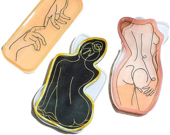 Shiny Goddess Woman Jewelry Tray Jewelry dish Silicone Mold- Resin Mold, Concrete Mold, Silicone mold for resin