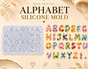 Alphabet Silicone Mold for Resin Crafts | Letter Keychain Mold | DIY Resin Alphabet Mold | Epoxy Resin Jewelry Mold | UV Resin Mold