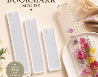 Shiny Rectangular Bookmark Resin Mold (3 Sizes Available) - Resin, UV Resin, Resin Molds, Silicone Mold, Silicone Mold for Resin