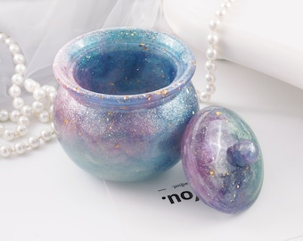 2 Part Jar Resin Molds Silicone with Lid- DIY Storage Jar with Lid, Silicone Box Mold for Epoxy Resin Casting, Jewelry Box Molds, Resin Jar