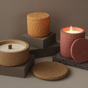 Candle Vessle Mold with Lid, Box Resin Mold with Lid- Silicone Jar Resin Mold 3D Storage Candle Holder Mold, Concrete candle holder mold