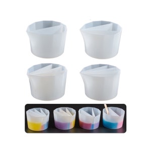 Silicone Split Cup for Resin Pouring, Fluid Art - Reusable Silicone Cups (4 cup types available)