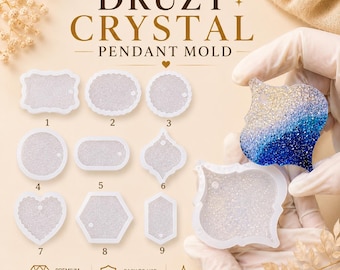 Resin Pendant Mold for Jewelry Making | Druzy Crystal Silicone Mold | UV Resin Necklace Charm Mold | Epoxy Resin Mold