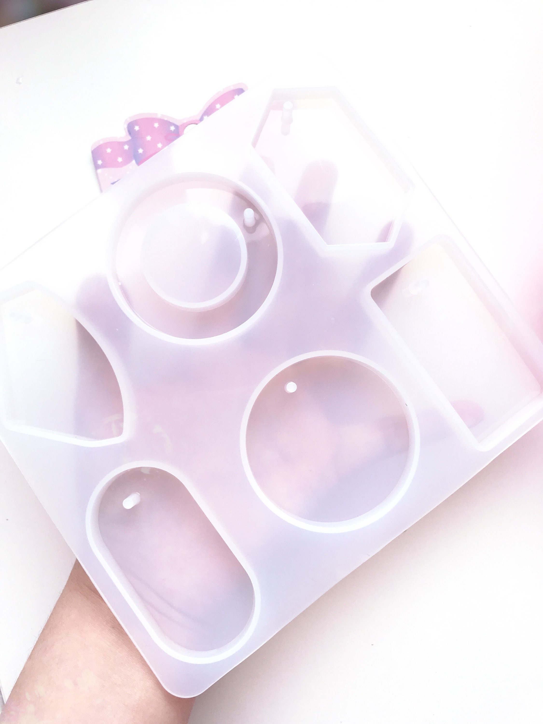 074 6-cavity Long Necklace/Pendant Resin mold- Resin, UV Resin, Resin…