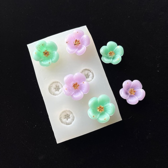 6-cavity Shiny Flower Resin Mold Resin, UV Resin, Resin Molds, Silicone  Mold, Silicone Mold for Resin 