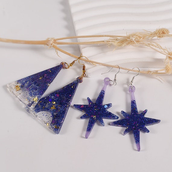 Moules Silicone Pour Bijoux Résine - Formes Cœur, étoile, Fleur Pour Boucles D'oreilles, Pendentifs DIY