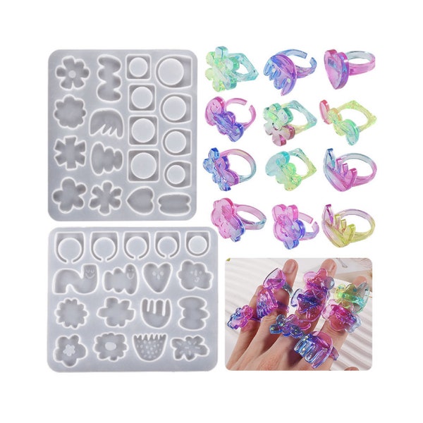 Multiple Flower Ring Band Silicone Mold, Resin Ring Molds Silicone- DIY Jewelry Casting Mold, Jewelry making mold,UV resin molds,Resin molds