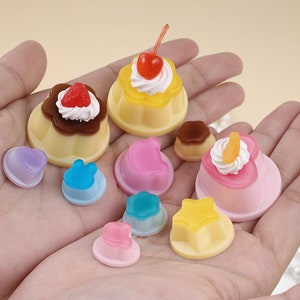 3D Miniature Pudding Silicone Molds - Mini Silicone Molds for DIY Dessert Pudding, UV Resin Molds, Keychain Resin Molds Silicone (3 Sizes)