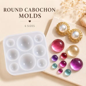 8-Cavity Shiny HALF Globe Sphere Ball Resin Mold - Resin, UV Resin, Resin Molds, Silicone Mold, Silicone Mold for Resin