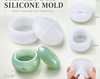 2-Part Shiny Trinket/Jewelry Box Jar Resin Mold - Resin, Resin Molds, Silicone Mold, Silicone Mold for Resin