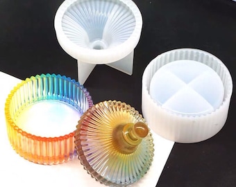 2-part Shiny trinket / jewelry box resin mold - Resin, UV Resin, Resin Molds, Silicone Mold, Silicone Mold for Resin
